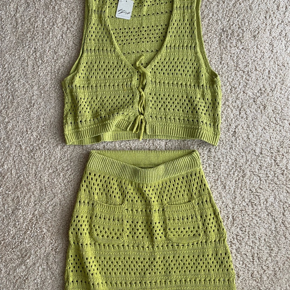 Free People Crochet Skirt set - NWT